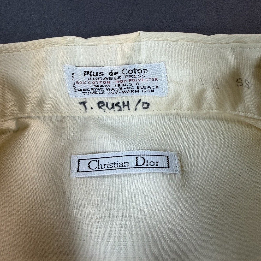 Christian Dior Vintage Button Up Shirt Men's 16 1/2 Short Sleeve - Picture 3 of 7